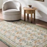 Livabliss Fairfax-Hand Tufted Yellow Green Beige Pink Wool Global Living Rug in Cream | Size: 200 cm x 275 cm