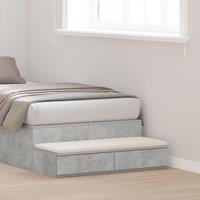 Berkfield Home Bed Drawers - Concrete Grey, 90 x 36.5 x 16.5 cm, Made of Engineered Wood in Grey | Size: 90 x 36.5 x 16.5 cm