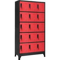 Berkfield Home Locker Cabinet Anthracite & Red 90x40x180 cm Steel in Black | Size: 90 x 40 x 180 cm