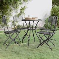 Berkfield Home 5 Piece Garden Dining Set Expanded Metal Mesh Anthracite in Black