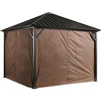 Rowlinsons Curtains for Sojag Gazebo 3m x 3.7m - L370 x W300 x H201.93 cm in Brown