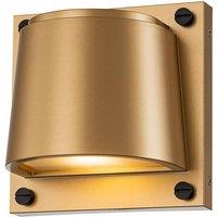 Netlighting Scout 1 Light Small Outdoor Wall Light Painted Heritage Brass IP44 in Bronze
