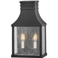 Netlighting Beacon Hill 2 Light Half Outdoor Wall Lantern Museum Black IP44