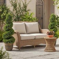 Wyld Haus Faha Set of 2 Artificial Spiral Boxwood Topiary Trees in Pots 90cm in Light Green