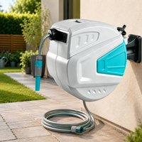 Gr8 Garden Wall Mounted Garden Hose Reel 20m + 2m in Grey