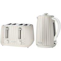 Emperial Kettle & Toaster Set, 1.7L Fast Boil Kettle & 4 Slice Toaster - White