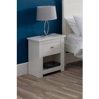 Julian Bowen Radley 1 Drawer Bedside Table with Shelf in White