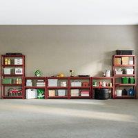 Home Discount Home Vida 5 Tier Heavy Duty Garage Shelves Work Benches (L), Set of 4 in Red | Size: 1800mm x 900mm