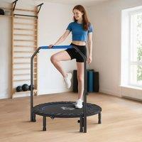 HOMCOM 45 Foldable Mini Fitness Trampoline w/ Foam Handle in Blue