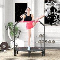HOMCOM 48 Foldable Mini Fitness Trampoline w/ Foam Handle, Pink