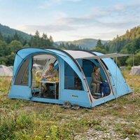 OUTSUNNY Family Camping Tent Waterproof Tunnel Tent 4 Person in Blue