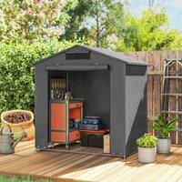 OUTSUNNY 6 x 4 ft Garden Storage Shed Tent Bike Tent, Dark Grey