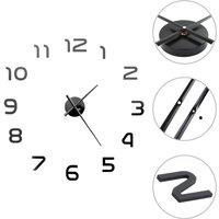 Berkfield Home 3D Wall Clock Modern Design 100 cm XXL Black