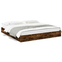 Berkfield Home Bed Frame w/Drawers Frame Smoked Oak 180x200 cm Super King in Brown