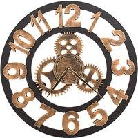 Berkfield Home Wall Clock Metal 58 cm Golden & Black in Gold