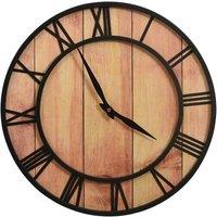 Berkfield Home Wall Clock 39 cm Brown & Black MDF & Iron