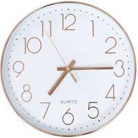 Berkfield Home Wall Clock 30 cm Rose Gold in White