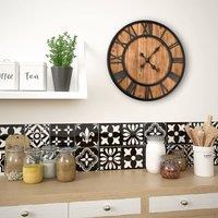 Berkfield Home Vintage Wall Clock with Quartz Movement Wood & Metal 60cm XXL in Brown