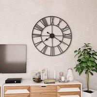 Berkfield Home Vintage Wall Clock with Quartz Movement Metal 80 cm XXL in Black