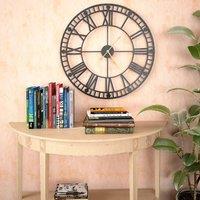 Berkfield Home Vintage Wall Clock with Quartz Movement Metal 60 cm XXL in Black