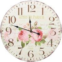 Berkfield Home Vintage Wall Clock Flower 60 cm