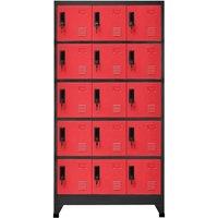 Berkfield Home Locker Cabinet Anthracite & Red 90x40x180 cm Steel | Size: 90 x 40 x 180 cm