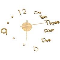 Berkfield Home Attractive 3D Wall Clock Modern Design Gold 100 cm XXL
