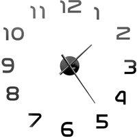 Berkfield Home Attractive 3D Wall Clock Modern Design 100 cm XXL Black