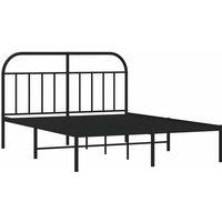 Berkfield Home Metal Bed Frame with Headboard Black 150x200 cm King Size
