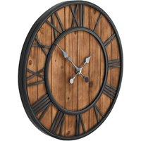 Berkfield Home Vintage Wall Clock with Quartz Movement Wood & Metal 60cm XXL in Brown