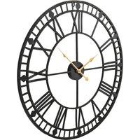 Berkfield Home Vintage Wall Clock with Quartz Movement Metal 60 cm XXL in Black
