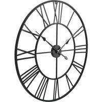 Berkfield Home Vintage Wall Clock with Quartz Movement Metal 80 cm XXL in Black
