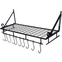 Kelvenix Kitchen Pan Pot Rack Wall Mounted 60cm in Black | Size: 1000mm