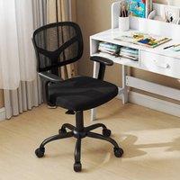 Kelvenix Desk Chair Computer Desk Chair with Armrests in Black | Size: 0.6m2