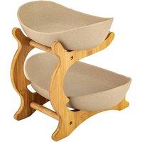 Nordara 2-Tier Fruit Basket Kitchen Rack in Beige