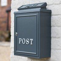Nordara Grey Lockable Wall Mounted Post Box