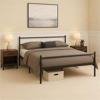 EONLION Single Extra Strong Metal Bed Frame in Black