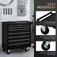 NESTLUNE Black Roller Tool Cabinet 7 Drawers Storage Chest Box | Size: 100 cm x 15 cm