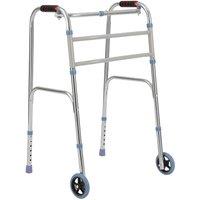 NESTLUNE Folding Walking Frame Lightweight Mobility Walker Adjustable in Silver