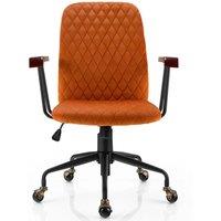 Kelvenix Velvet Office Chair Ergonomic Mid-back PC Desk Chair in Orange | Size: 0.6m2