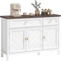Nordara Sideboard with Drawers & Adjustable Shelves, White
