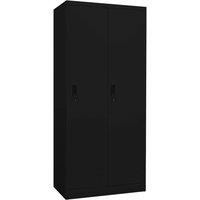 Berkfield Home Wardrobe Black 80x50x180 cm Steel | Size: 80 x 50 x 180 cm