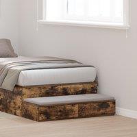 Berkfield Home Smoked Oak Bed Drawers - 90 x 36.5 x 16.5 cm - Made of Engineered Wood in Brown