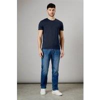 Maine Men's Mid Wash Premium Stretch Straight Fit Jeans in Mid Blue | Size: 32R
