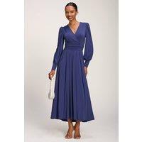 Jolie Moi Women's Long Sleeve Soft Jersey Maxi Dress in Navy | Size: 12