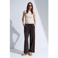 Dilvin Women's Mid-Waist Wide-Leg Denim Jeans in Charcoal | Size: Medium