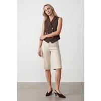 Dilvin Women's Shawl-collar Woven Waistcoat in Chocolate | Size: Medium