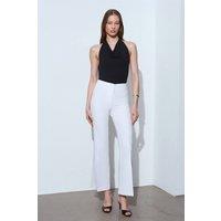 Dilvin Women's High-Waist Flare Pants in White | Size: Medium