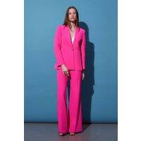Dilvin Women's High-waist Flare Trousers in Bright Pink | Size: Medium