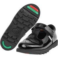 ToeZone Girl's Girls Black Lilo Patent Unicorn Rip Tape School Shoes | Size: Infant 10